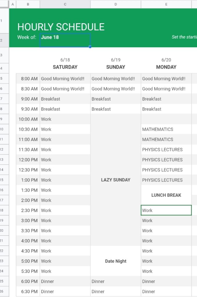 7 How To Make A Schedule In Google Sheets