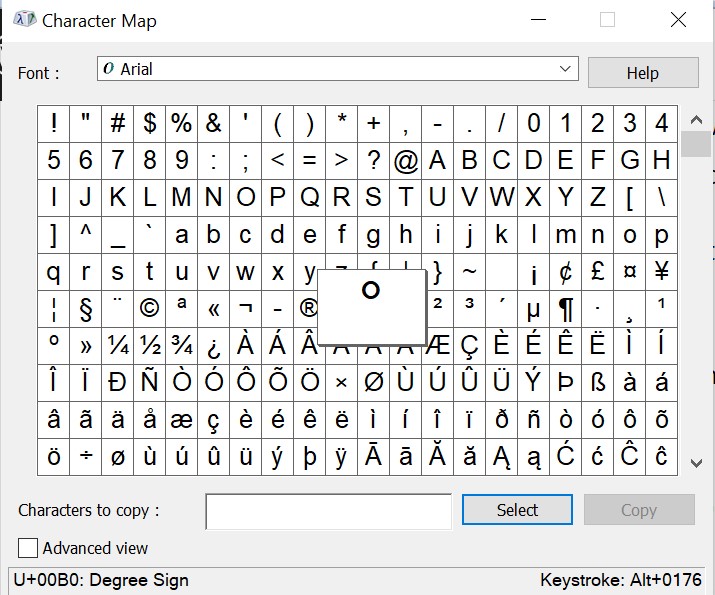 Character map 2