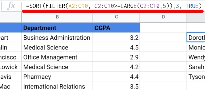 8 Google Sheets FILTER function